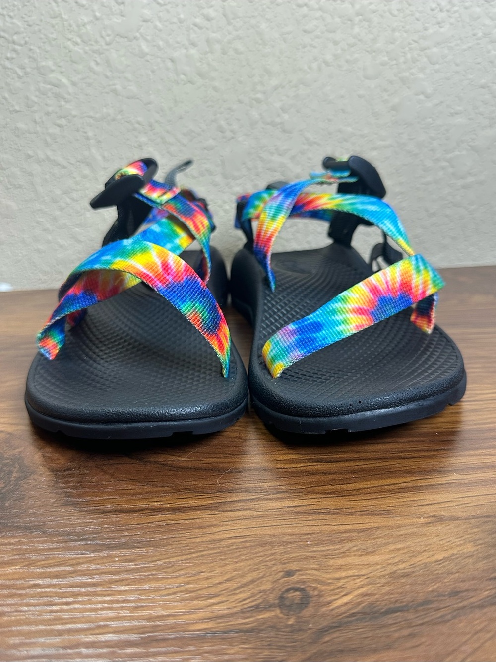Chaco Kids' Z/1 EcoTread Sandals Vibrant Rainbow Tie-Dye Hiking Red Blue Size 3 - Picture 6 of 11